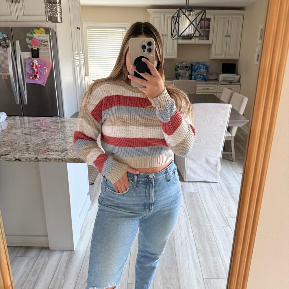 Hollister Striped Cropped Sweater - Picture 2 of 5